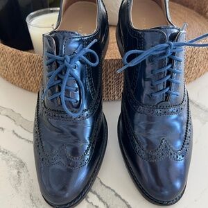 Cole Haan Vintage Womens Metalic Blue Menswear Wingtip Sz 8